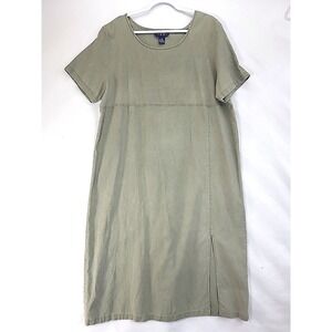 Vtg 90s Original TY Wear Maxi Dress  Linen Cotton 2X Short Sleeve Summer Beachy